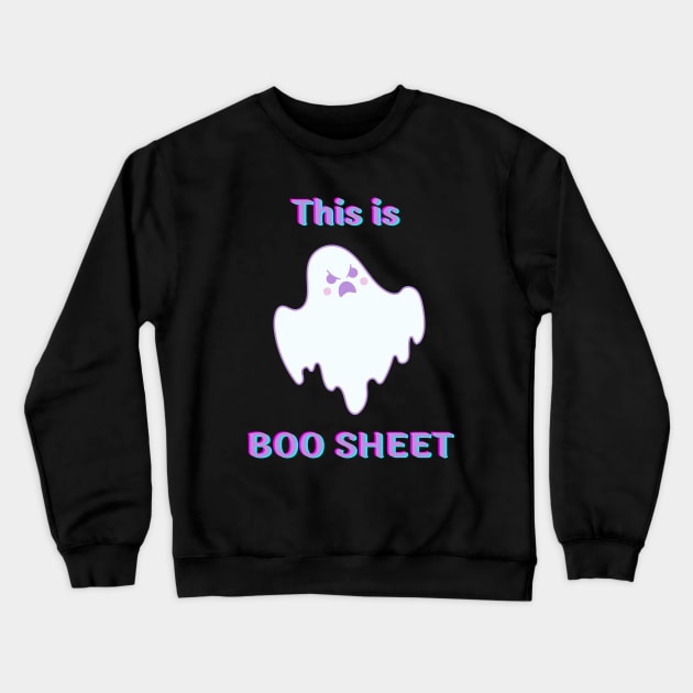 Boo Sheet Cute Kawaii Ghost Halloween Spooky Season Crewneck Sweatshirt by ThievingNargles